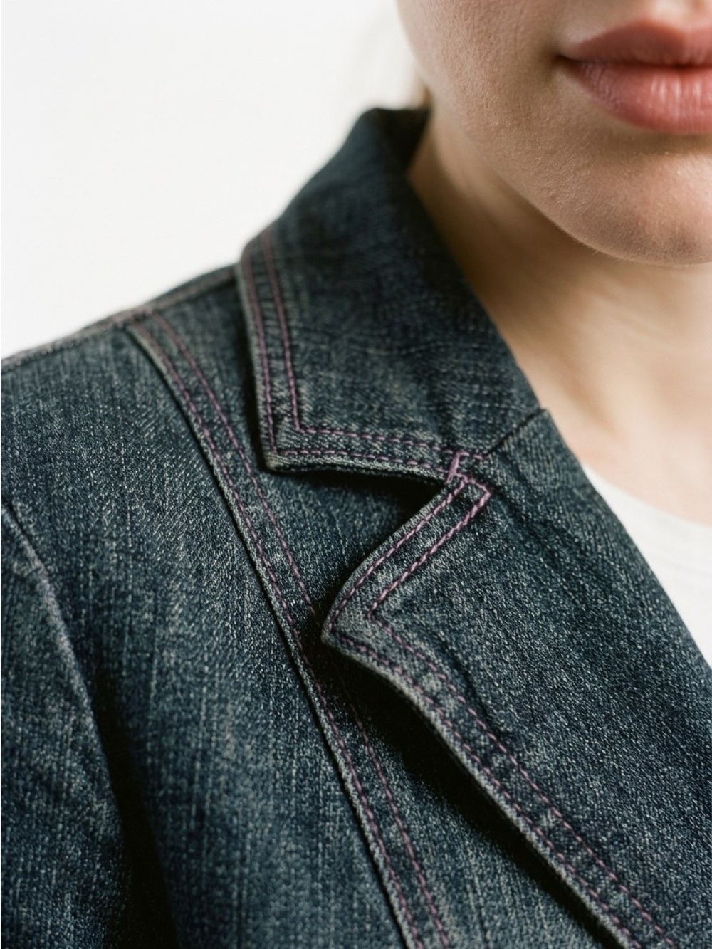 POINT ZERO DENIM BLAZER JACKET WITH JEWEL BUTTONS WOMAN Large - Picture 3 of 9